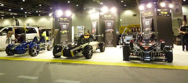 RTR displays the MEV Rocket, MEV Sonic 7 and MEV tR1ke at the Top Gear Live Excel London Show