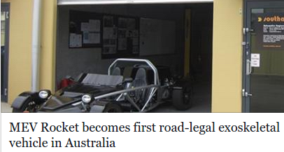 Rocket is first exoskeletal vehicle for road use in Australia