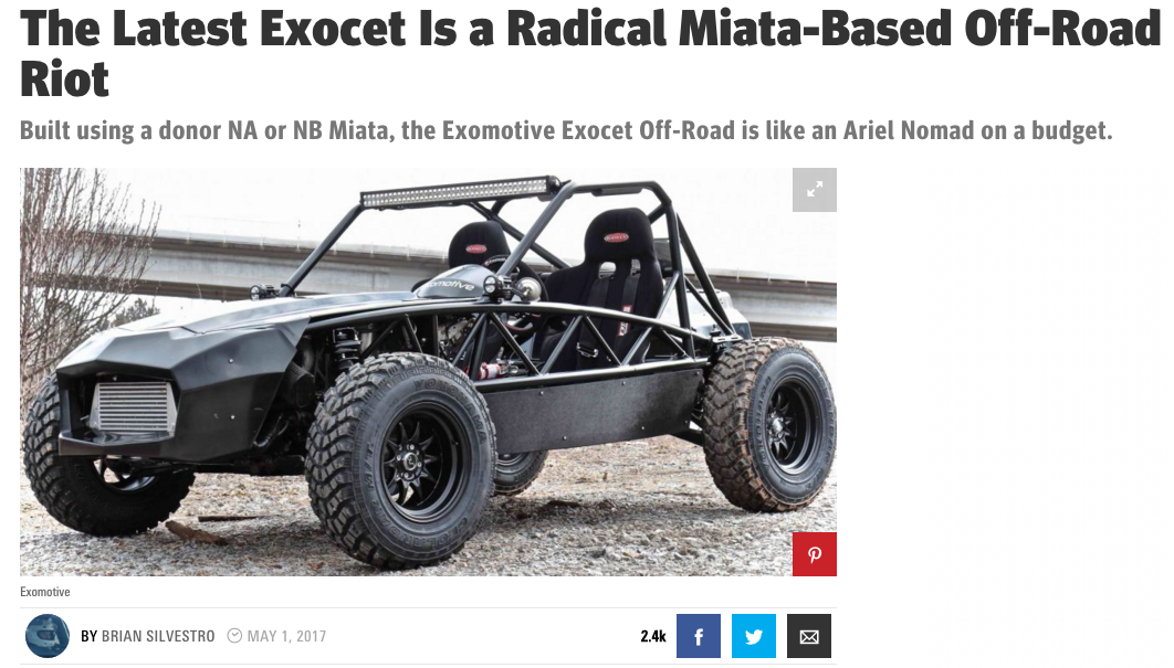 Road & Track feature for the Exocet Off-Road