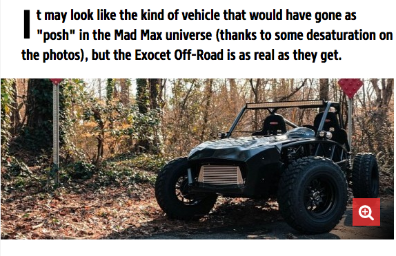The Exocet Off-Road has become popular, with a feature in autoevolution!